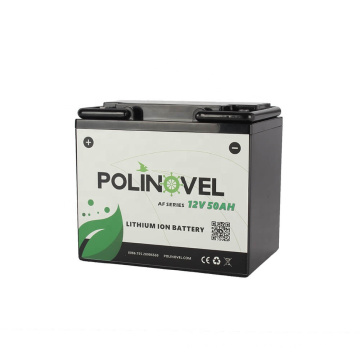 Polinovel de hierro fosfato Batería Camper Camper Pack de almacenamiento de iones para energía solar Motor de transmisión marina Ciclo profundo Litio 12V 50AH